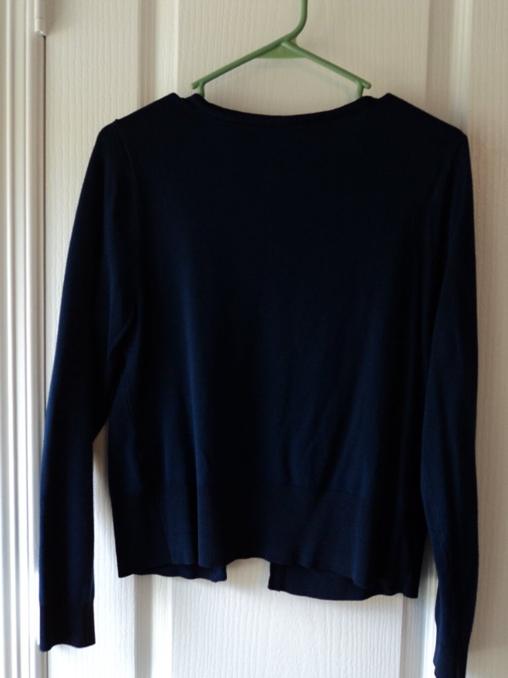 Women's Navy Blue Cardigan Button Up Sweater - Picture 2 of 4